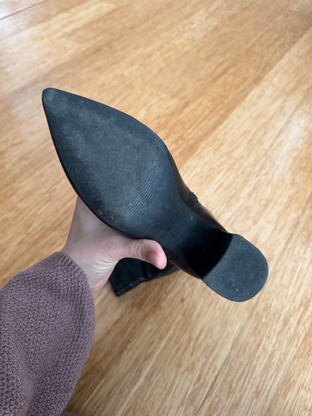 Steve Madden Pointed Toe Black Ankle Boots - Picture 7 of 8